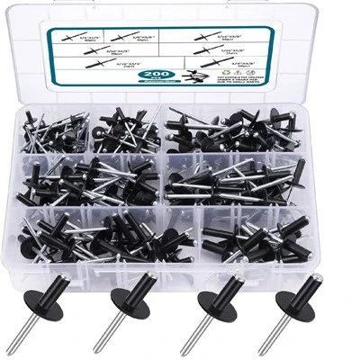 200pcs flange flange dub dig muag rivet cov khoom siv